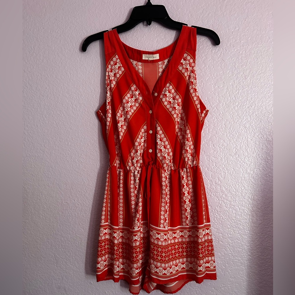 Copper Key Bohemian Coral Romper